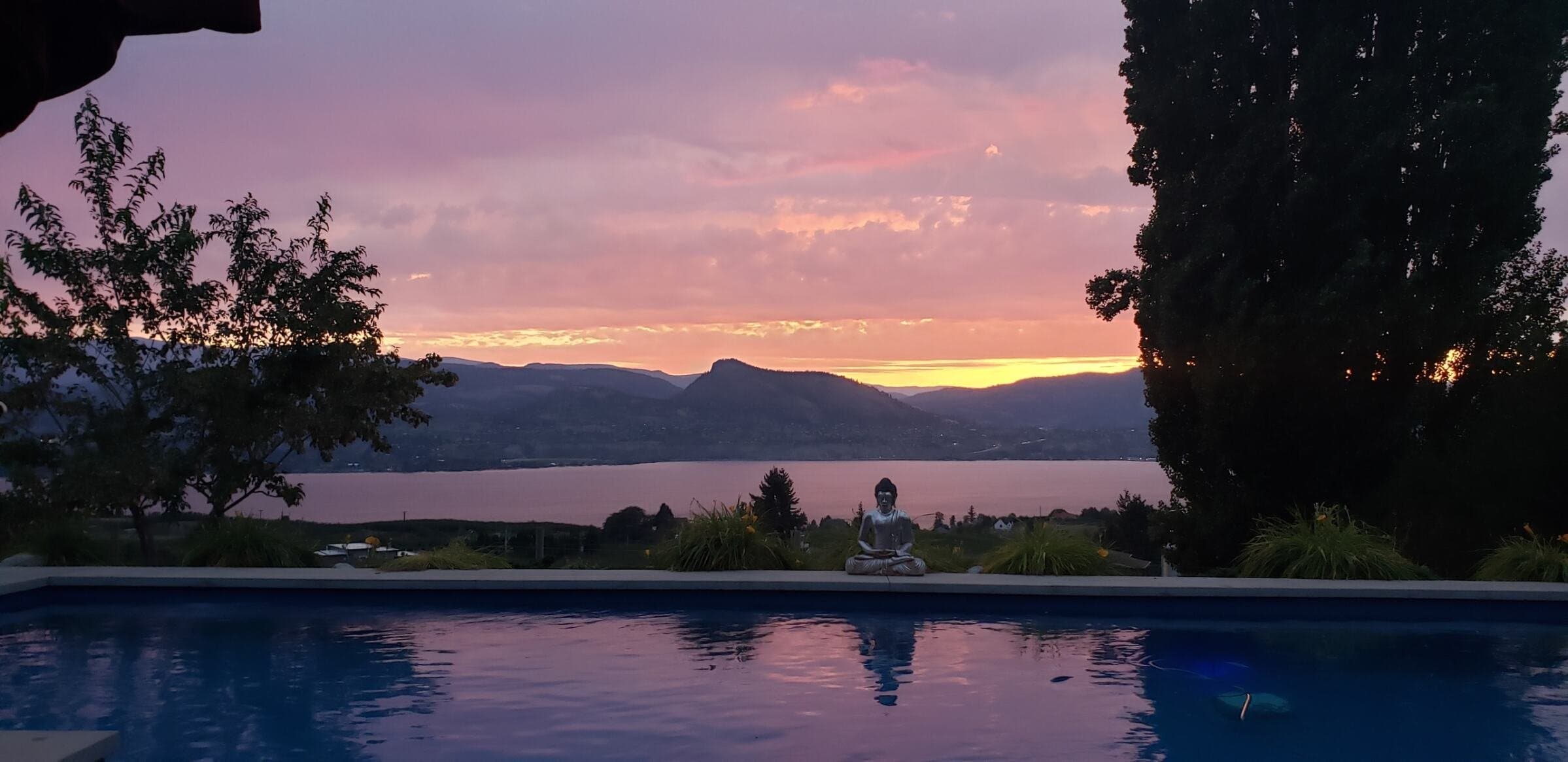 Salt water pool overlooking Okanagan Lake